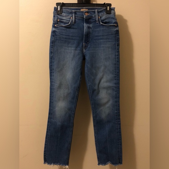 MOTHER ”The Mid Rise Dazzler Ankle Fray”Cropped Straight Jeans,Size-26 - Picture 2 of 16